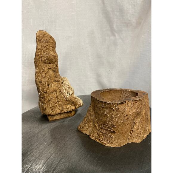 Carved Tree Spirit Old Man Wizard Faux Wood Figure and Stash Box 10 in tall  EUC - Picture 16 of 16